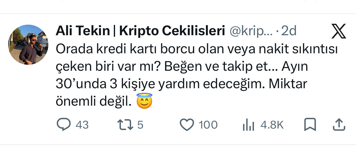 Ali Tekin | Kripto Cekilisleri tweet media