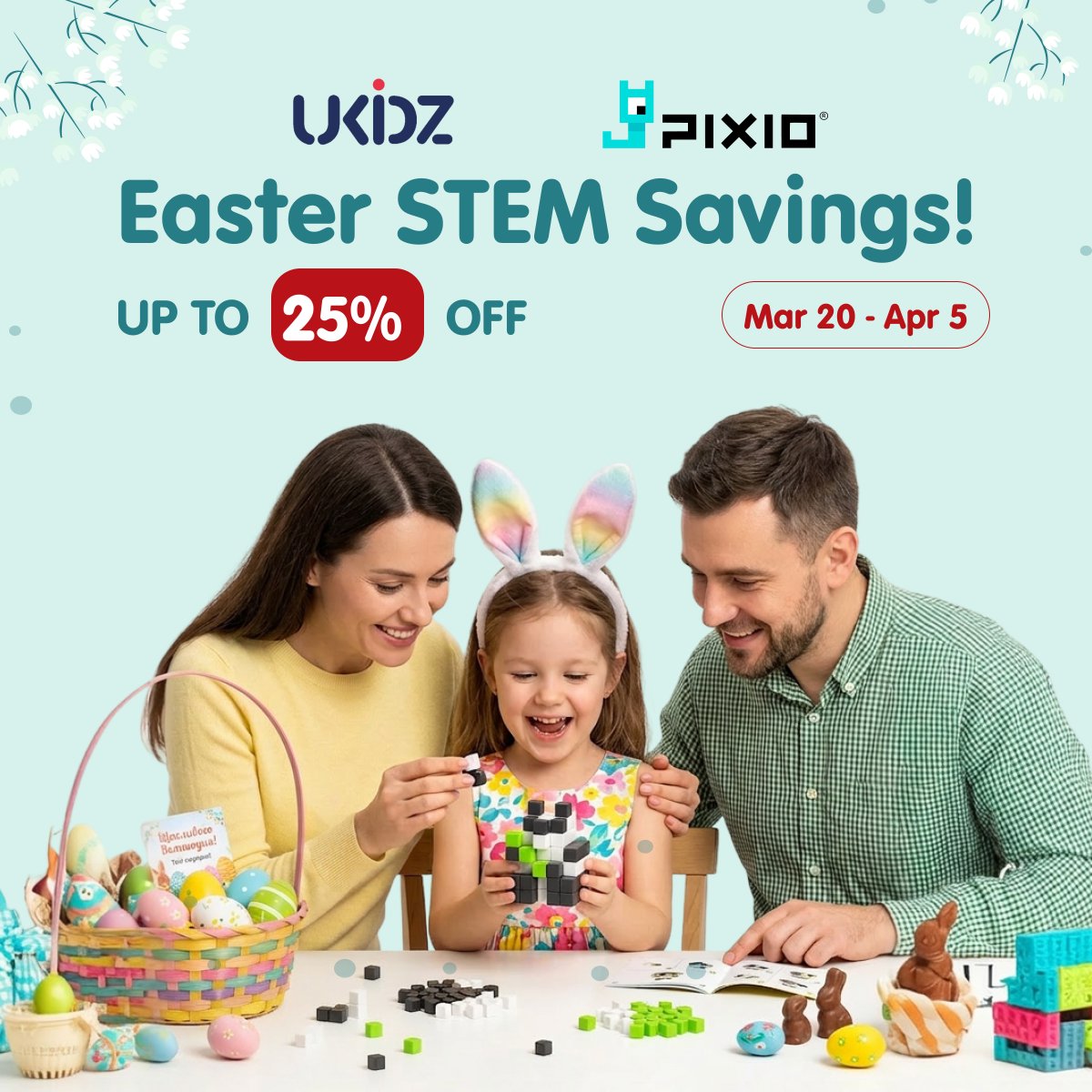 ukidz_toys's tweet image. 🐣✨ Easter Sale is here! 👉 ukidztoys.com
Get ready for the sweetest deals of the season — perfect time to grab gifts for kids, family fun, and creative moments at home 💛up to 25% OFF🌸
⚙️UGears🧩 PIXIO 🌿 Once-Kids
#eastersale #ukidztoys #stemtoys #giftideas #kids