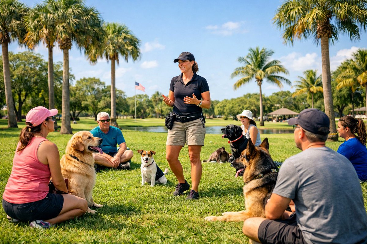 DnRLandscape's tweet image. Level up your dog's social game! Our group classes in Port St. Lucie are perfect for proofing skills around real-world distractions. Come join the pack! 🎾 #GroupTraining #DogLife #PortStLucie