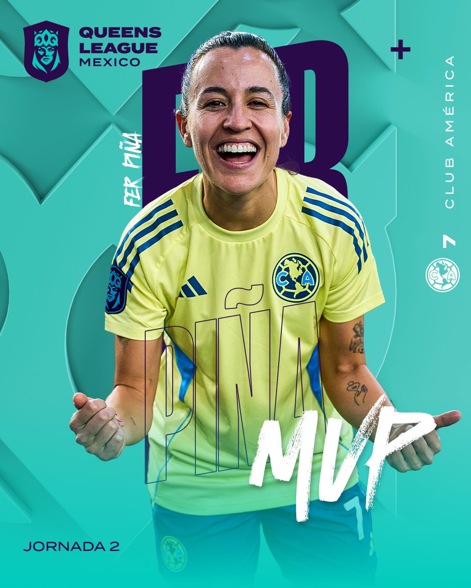 La MVP de la JORNADA 2 de la Queens League Mexico es... 👑​

¡Fer Piña! Jugadora del <a href="/ClubAmeSports/">Club América Sports</a> 🦅