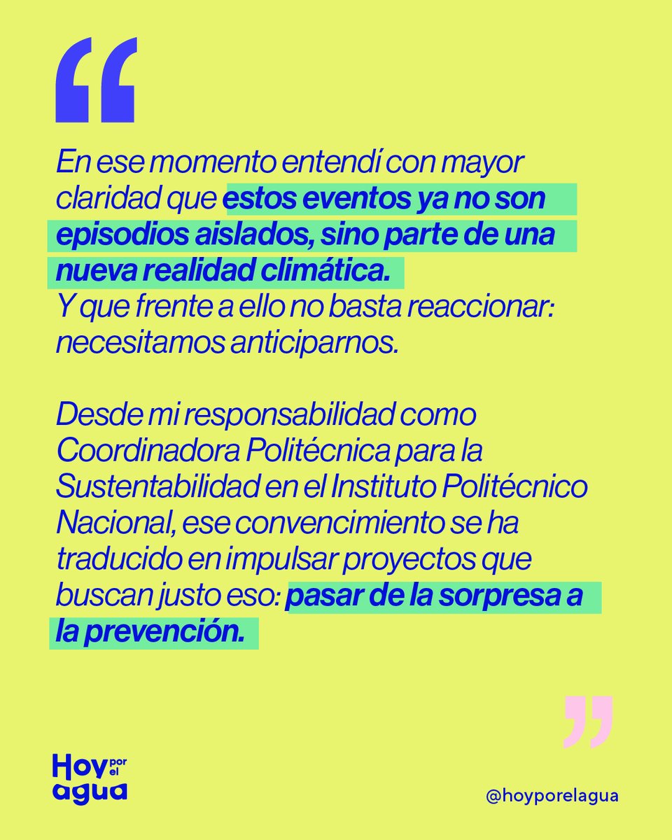 HoyPorElAgua's tweet photo. La historia de Mildred Castro refleja una realidad: aunque 2025 fue el año más lluvioso en México desde 1941, urge actuar ante el cambio climático. Las mujeres son clave por su conocimiento en el manejo de la riqueza biológica. ¡Cuéntanos tu historia! #Crisishídrica #México https://t.co/WnTjyUrcie