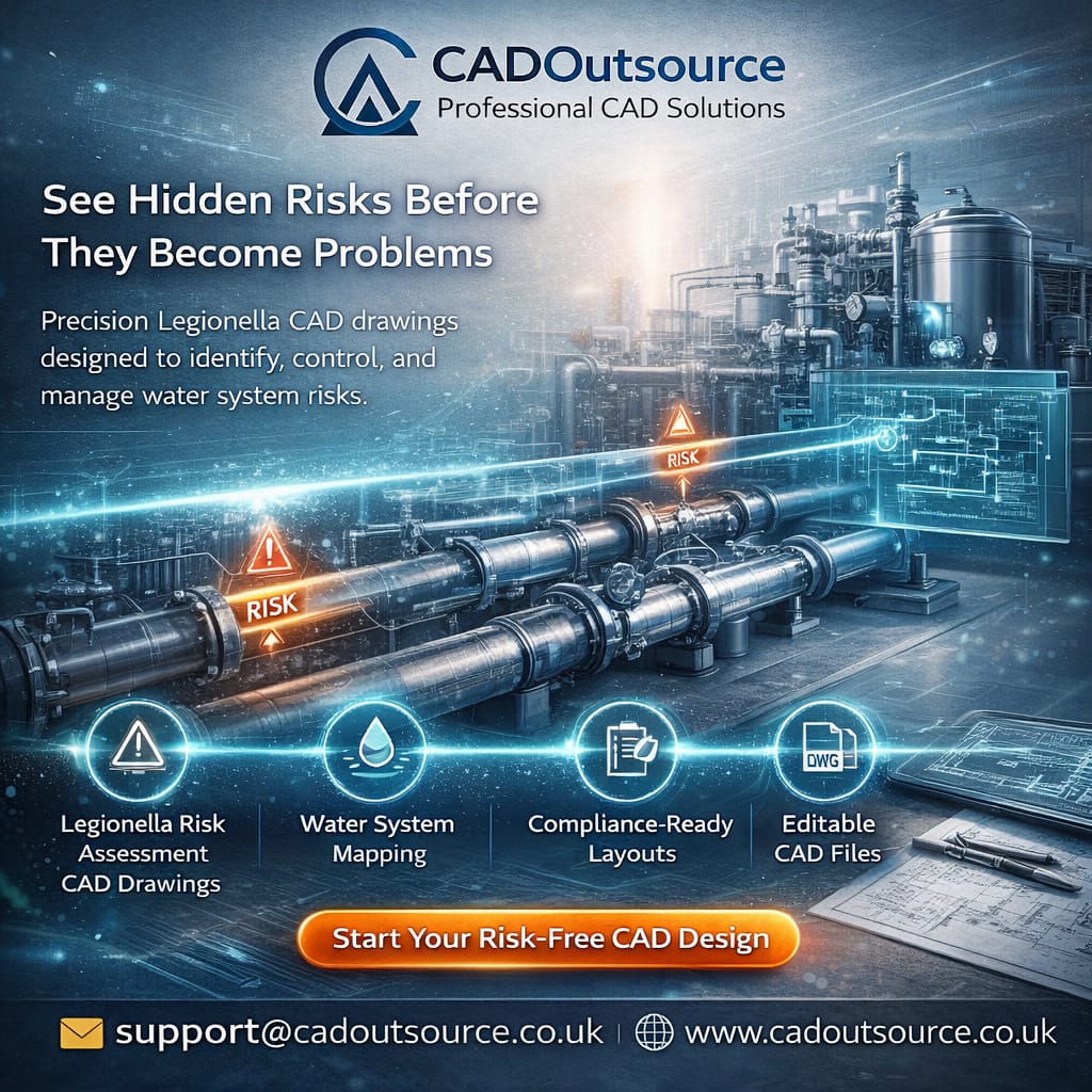 cadoutsourceltd's tweet image. Spot hidden risks early with accurate CAD drawings 💧
Expert Legionella CAD, water system mapping &amp;amp; compliance-ready layouts—simple, reliable &amp;amp; audit-ready.

📧 support@cadoutsource.co.uk
🌐 cadoutsource.co.uk

#CADServices #LegionellaRiskAssessment #WaterSystemCAD