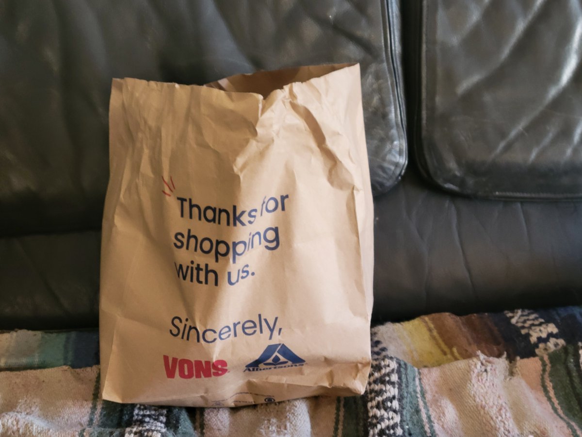 OurShallowState's tweet photo. I just returned from the supermarket; my groceries are in this bag. Do you notice anything odd about the bag? Hint: NO F*CKING HANDLES. I had a surreal conversation with the checkers/staff in the market, whom I know. "Our bags no longer have handles."
It's a sign of the apocalypse, as if we needed more signs.