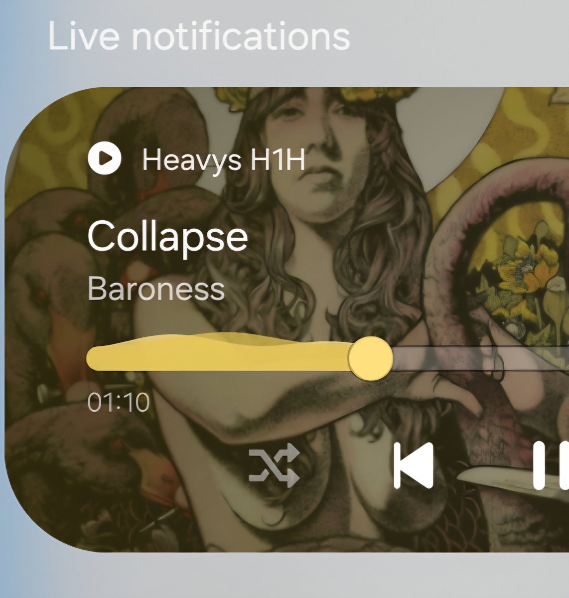 CryoWeasel's tweet photo. I've been listening to a lot of @YourBaroness and I just noticed my music player did this and I find this to be hilarious. https://t.co/5vEAH7OnmB