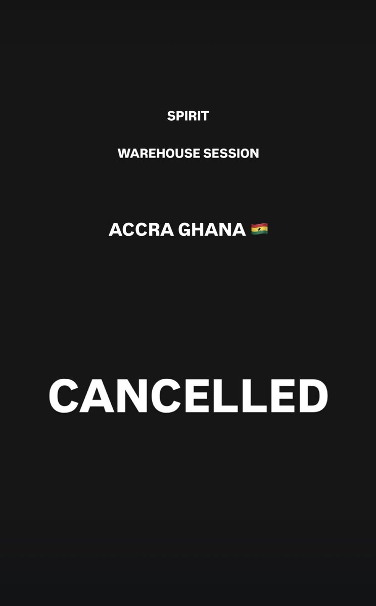 Spirits Warehouse Session
Abuja &amp; Accra, Ghana 

CANCELLED 

via <a href="/Omah_Lay/">Omah Lay</a>’s Instagram story, 3/24.