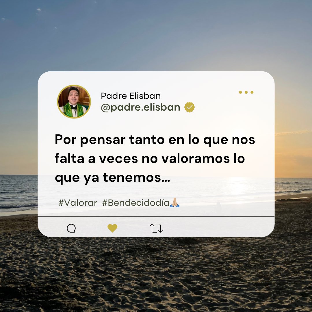 padreElisban's tweet photo. #Valorar 

Por pensar tanto en lo que nos falta a veces no valoramos lo que ya tenemos… https://t.co/COS7Oampsa
