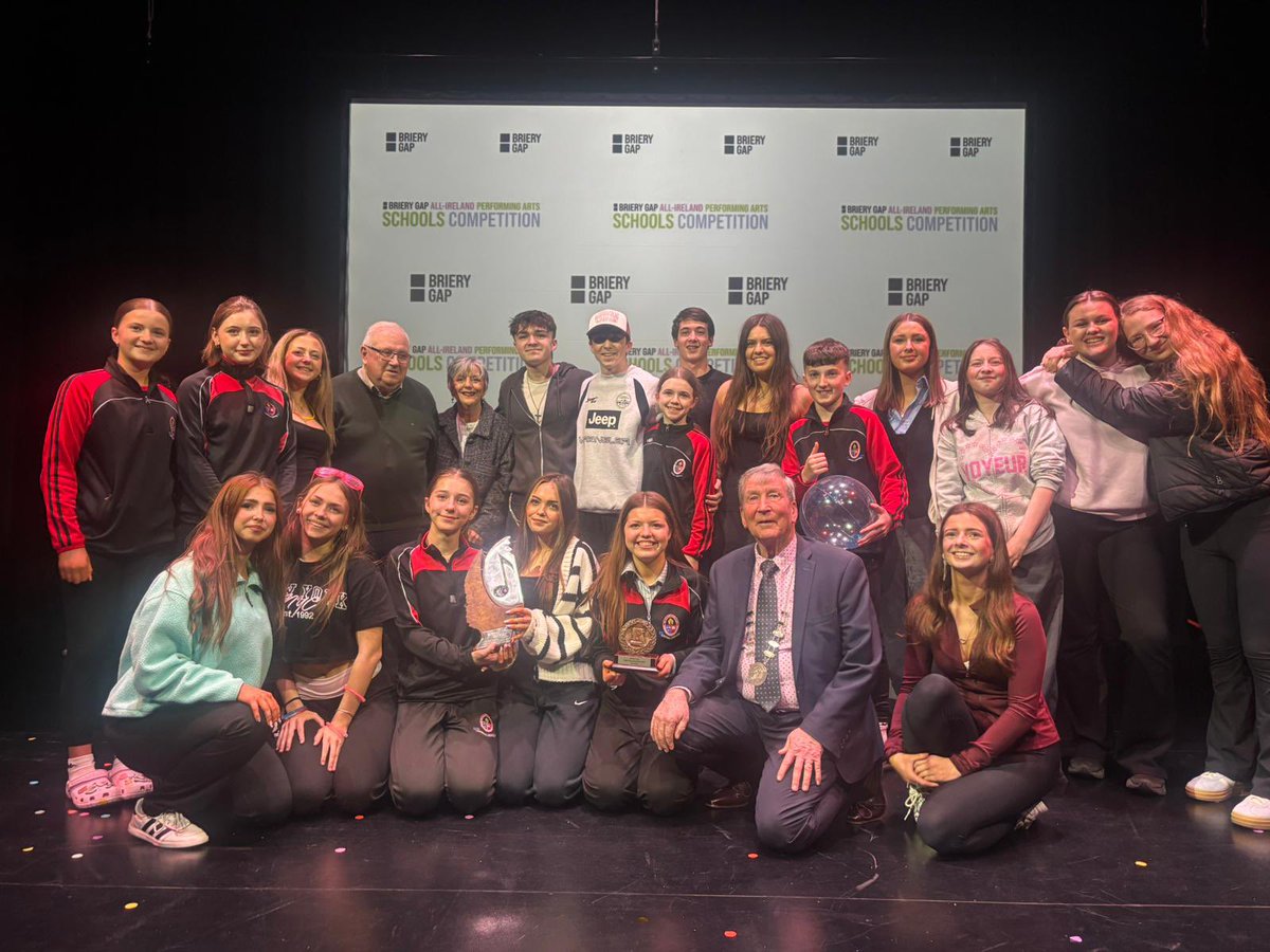 colaiste's tweet photo. More 🏆 at the All Ireland Light Entertainment Awards!

🏆 All-Ireland Champions + Best Director
🏆 Best Individual: Harry Moriarty
🏆 Judges’ Awards: Mia Rouziers &amp; Cormac Clancy

Judges praised the performance as “outstanding” with many students tipped for future acting careers https://t.co/dl1F0yhKxs
