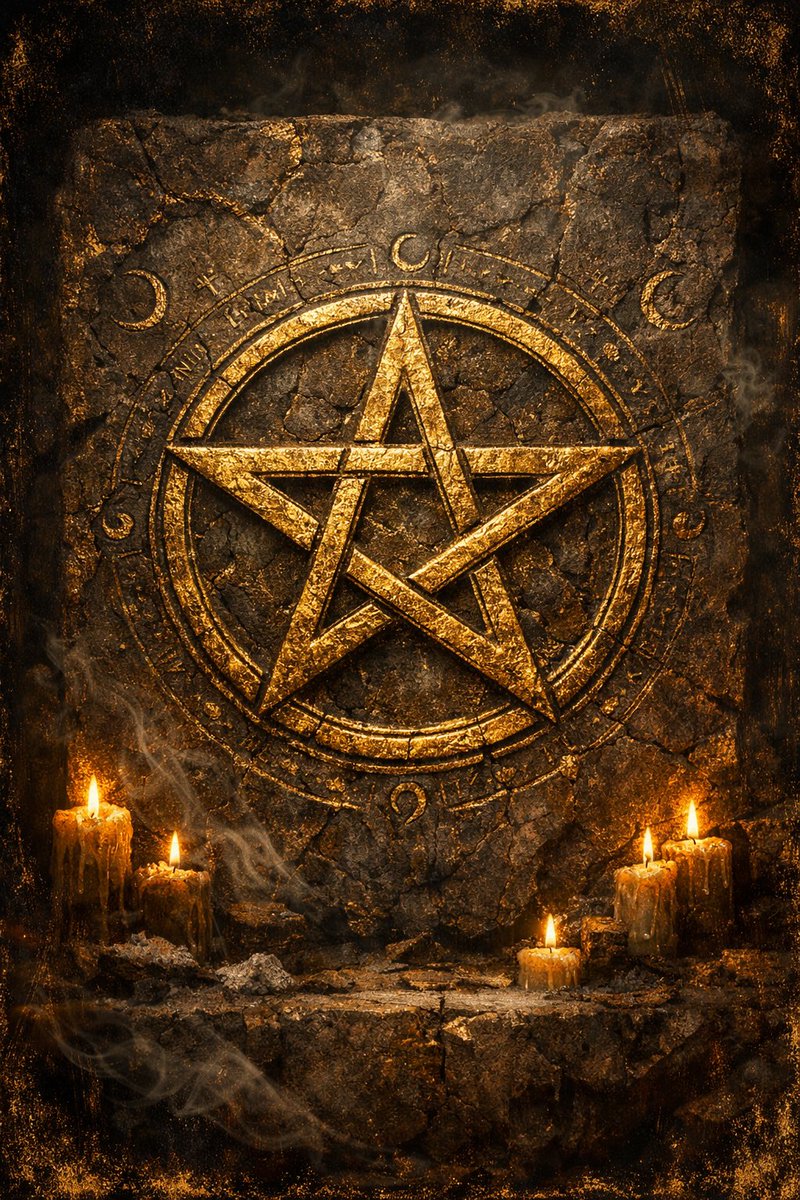 mythicportals's tweet photo. 🔥✨ In the shadows, ancient power awakens. ✨🔥
The pentacle stands eternal — a symbol of balance, protection, and the five elements united.
Light your candles, speak your truth, and remember: real magic begins within.
#Pentacle #WitchVibes #DarkMagic #OccultArt #MysticEnergy https://t.co/fz100SU34k