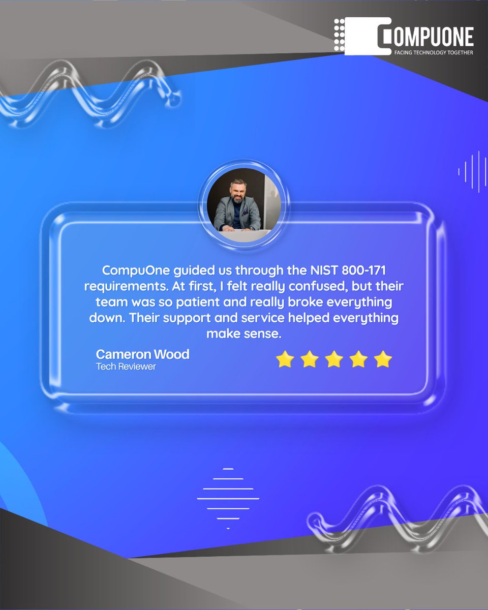 CompuOneCorp's tweet photo. Real feedback. Real results.

⭐ Thanks Cameron Wood: "CompuOne delivers secure, reliable IT solutions."

We serve businesses in San Diego, Chicago &amp; Indianapolis. Got a story? Share below!

#Cybersecurity #ManagedIT #SanDiegoIT #ITSupport #LocalITSupport #CompuOneCorp https://t.co/C8vKBnCDwI