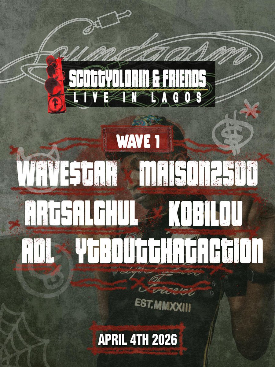 onesoundgasm's tweet photo. 🚨Scottyolorin &amp; Friends Wave 1:

🎟️Early bird tickets are almost sold out 

✅grab your tickets to see Scottyolorin &amp; Friends live this april https://t.co/ARBw8y9hCC