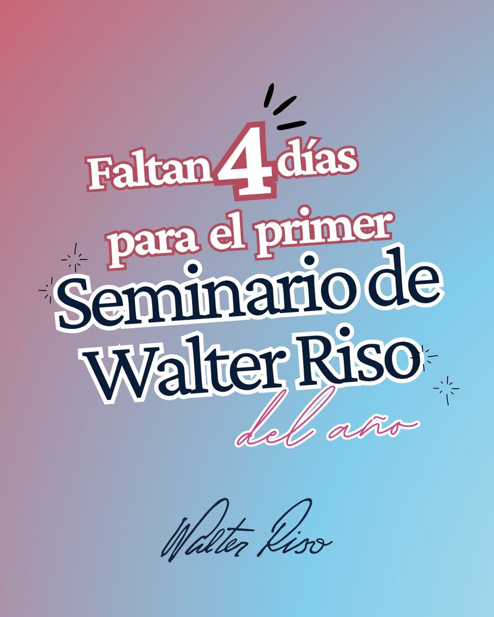 Walter_Riso's tweet photo. ¿Cuántas veces te has quedado en una relación solo por miedo?  

En el seminario ��Amores insoportables: cuando el miedo al abandono y a la soledad nos atrapa” aprenderás a reconocer esos vínculos y a soltar con valentía.

📅 28 de marzo de 2026
Inscríbete aquí 👉 https://t.co/Sl2mNpsbtO

¡Quedan pocos días!