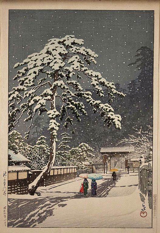 Honmon-ji Temple in Ikegami, by Kawase Hasui, 1931