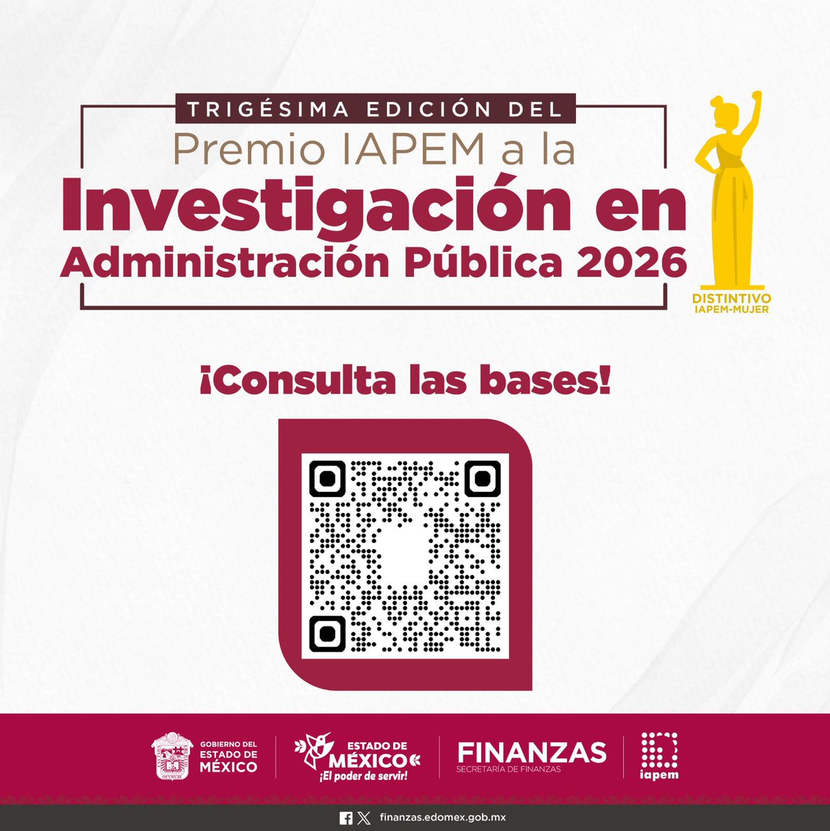 edomexinforma_'s tweet photo. Convoca Gobierno del #EdoMex a investigadores, servidores públicos y estudiantes a participar en el Premio IAPEM a la Investigación en Administración Pública 2026

⚪ Reconoce trabajos que aportan propuestas para fortalecer la administración.

Detalles en: https://t.co/F7ZyVCm1vN https://t.co/jIxcod8wrl
