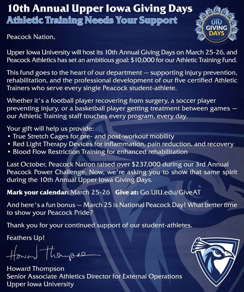 Peacock Athletics tweet media