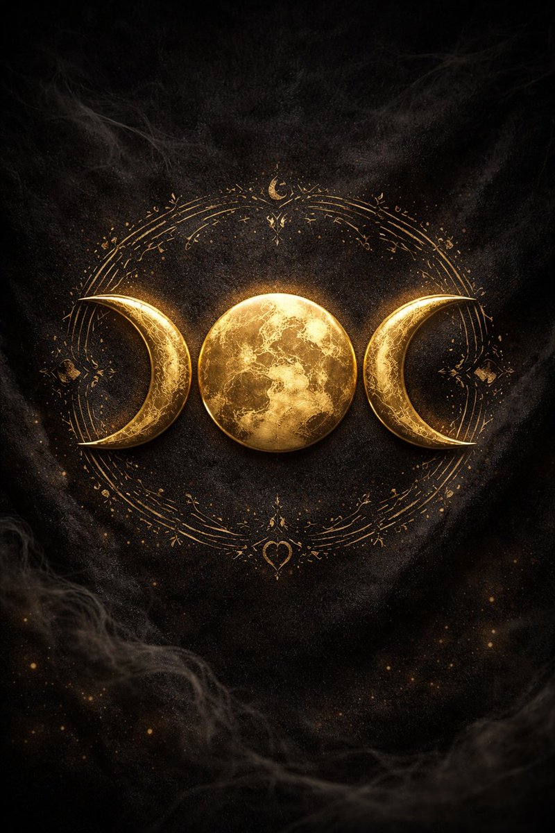 mythicportals's tweet photo. 🌙✨ The Triple Moon rises — maiden, mother, crone in perfect harmony. ✨🌙
She reminds us that every cycle holds beauty: the waxing of new beginnings, the fullness of power, and the waning that teaches release.

#TripleMoon #GoddessVibes #LunarMagic #DivineFeminine #MoonPhase https://t.co/h5AOtXySNX