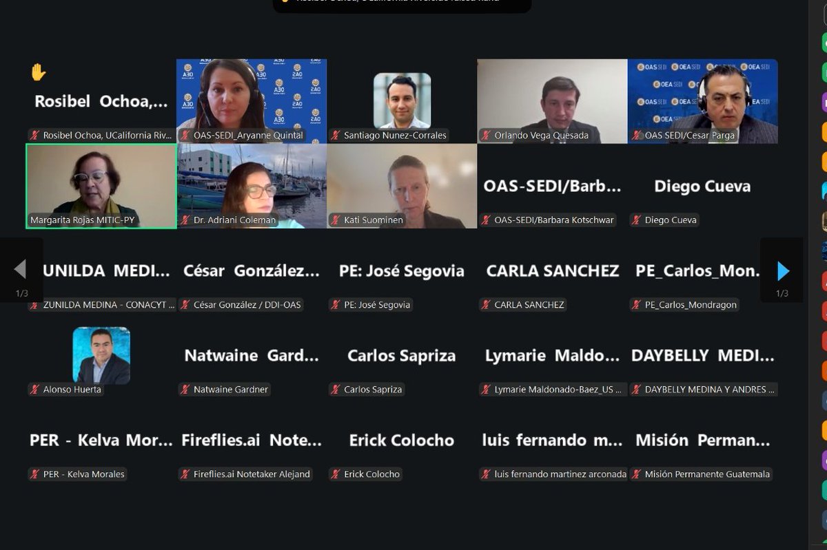 OAS_Development's tweet image. Chaired by @CostaRicaOEA &amp;amp; @micittcr, our Inter-American Committee on Science and Tech (COMCYT) special Work Group discussed model #AI governance in the Americas🌎#Paraguay &amp;amp; #Belize showcased their experiences. @NextradeGroup's Kati Suominen shared key international trends📈