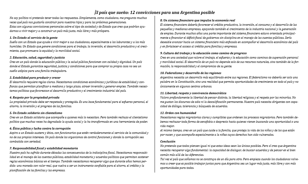 CocoEspi's tweet photo. Como un simple ejercicio de poner en claro algunas de mis convicciones sobre la #Argentina que quiero, es que decidí escribir algunas ideas. 

#Política
#PolíticaArgentina
#Actualidad
#Debate 
#QuePensás https://t.co/0YeOQ9Jb1E