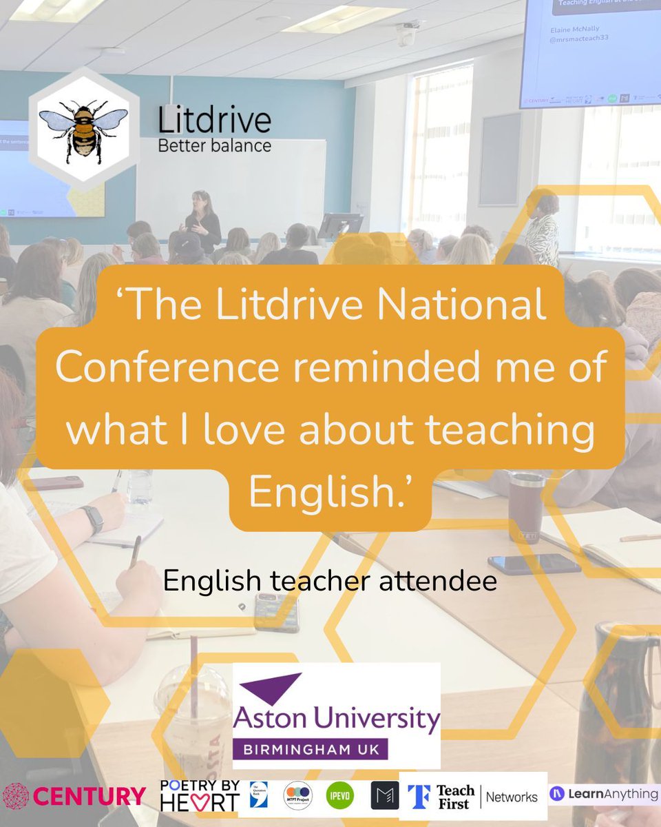 LitdriveUK's tweet image. 🐝 Book Now!

Join us on Saturday 11th July for a day of subject-specific professional development and the opportunity to network with hundreds of English teachers from across the country. Book now:

🔗 buff.ly/KMDsEc9

#TeamEnglish #Litdrive #LitdriveCPD26