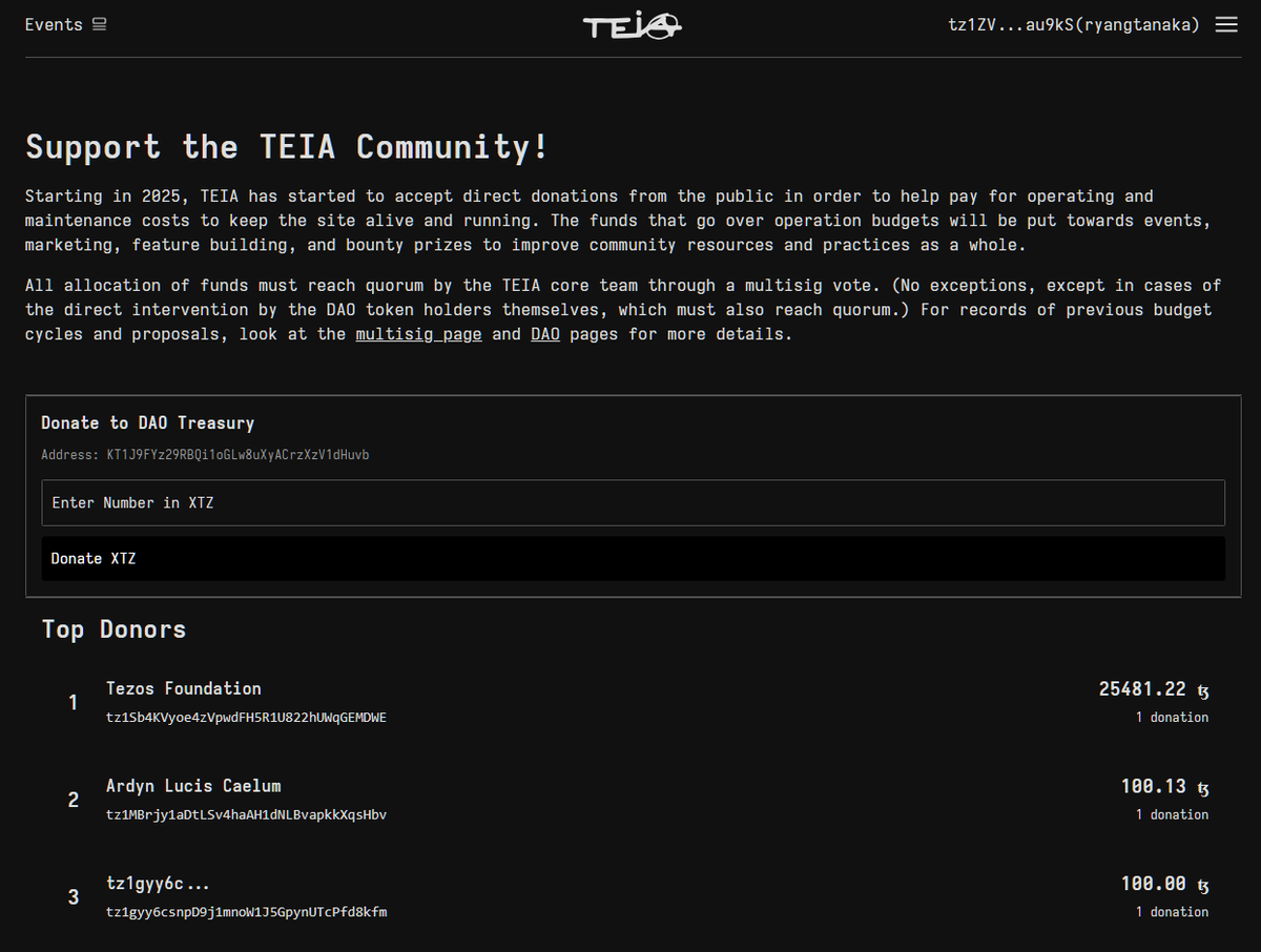 ryangtanaka's tweet image. Big announcement coming today from @TeiaCommunity.

Yes, we finally have some money in our treasury to put towards art projects on #Tezos and beyond. Come check our announcement today! ✌️