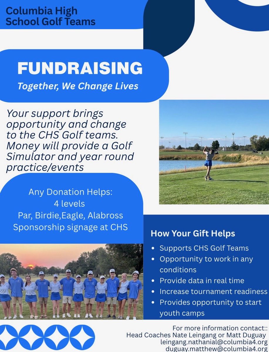 With the new high school renovations, we are putting in a golf simulator! 

Any help is appreciated, please reach out if interested.