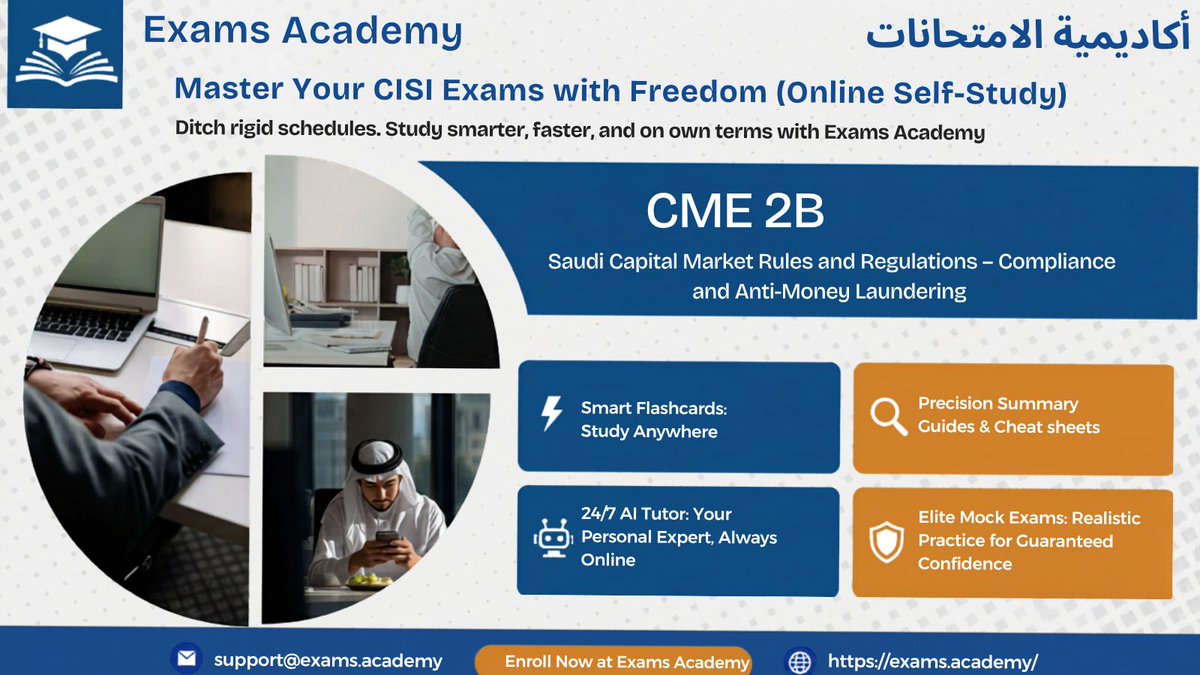 ExamsdotAcademy's tweet image. CME exams reward candidates who revise properly.
Not those who rush content once.
المراجعة هي المفتاح

exams.academy
#StudyTips #CME2B #CISI #thefinancialacademy