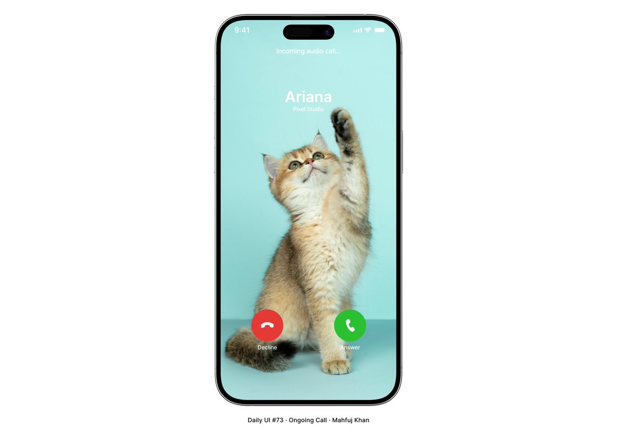 Mahfujkn's tweet photo. DailyUI Day 73 📞

Ongoing Call screen design featuring immersive full-screen imagery and glassmorphism controls. Prioritizes visual clarity and intuitive interaction states for a seamless calling experience. Clean and modern. 🎙️✨

#dailyui #uidesign #ux #figma #DailyUI73 https://t.co/uZxf5PJQJL