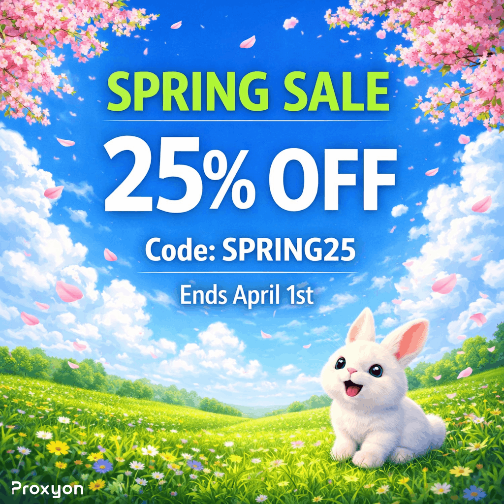 ProxyonIO's tweet photo. Best proxies on the market. Now 25% off.

Code: SPRING25
Ends April 1st.

https://t.co/KIJHQA4ZtS https://t.co/mkhqxgDmHE