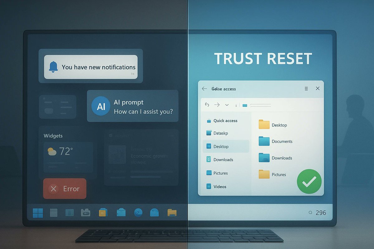 windowsforum's tweet image. 🛠️ Windows 11 Trust Reset 2026: Translation—Microsoft finally noticed AI clutter tanks performance and user trust. Good. Now ship fewer “features,” more fixes.
windowsforum.com/threads/window…
#Windows11 #PcPerformance #MicrosoftRoadmap #CopilotAi