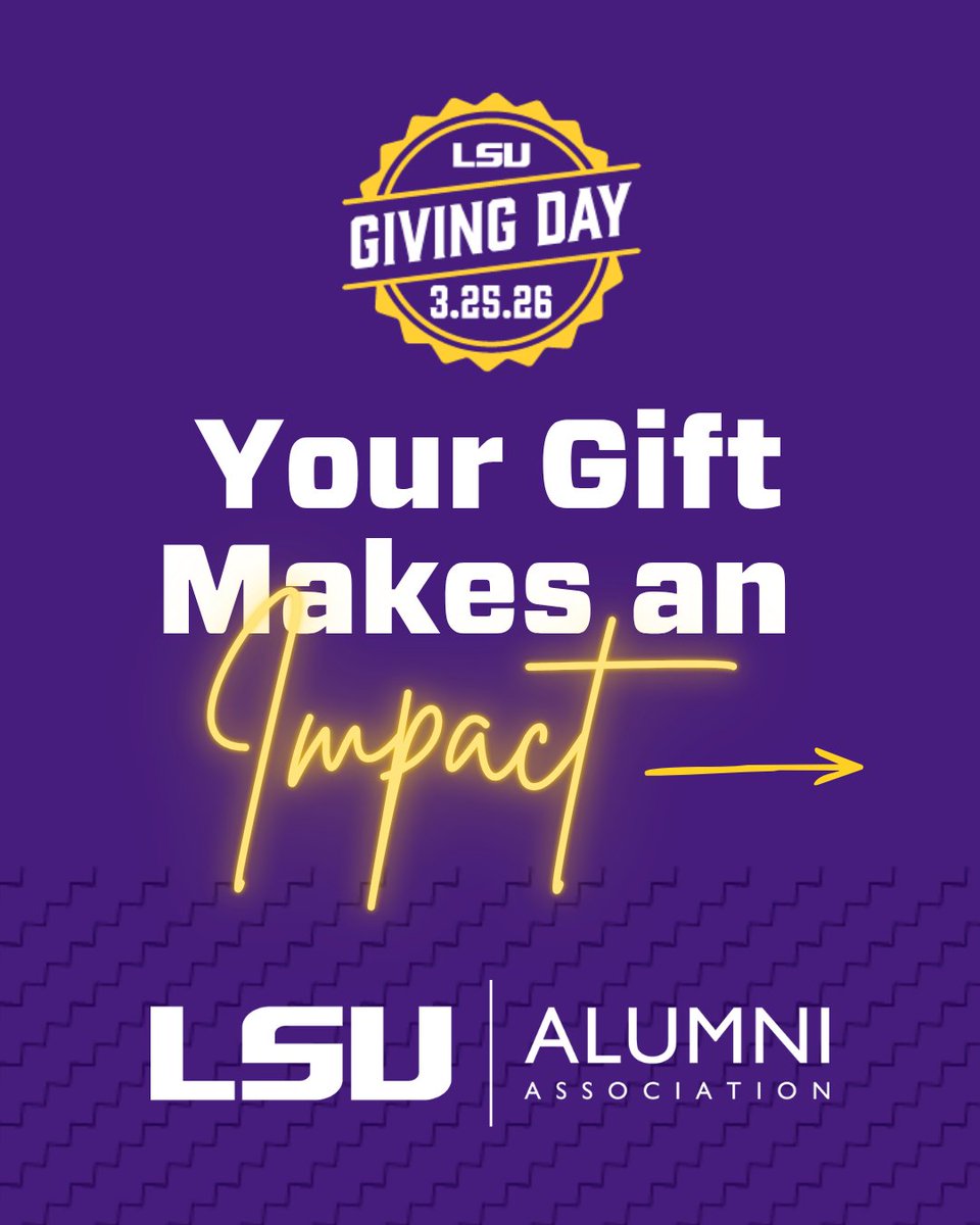 AlumniLSU's tweet image. 🐯 Tomorrow is your chance to support our mission to connect Tigers, create opportunities, and strengthen our LSU community for generations to come. Learn More→ hubs.la/Q0486hqt0

#LSUAlumni #LSUGivingDay #GeauxTigers #LSUTigerNation