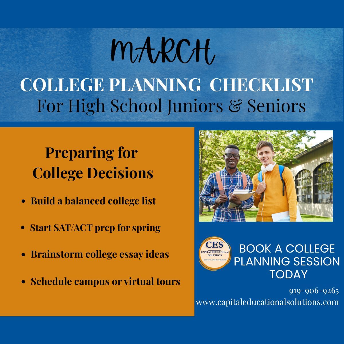 From building strong applications and crafting standout essays to identifying best-fit colleges, interview prep, and navigating scholarships and financial aid, we provide personalized, compassionate guidance tailored to each student’s goals.

#CollegeAdmissions #CollegePlanning