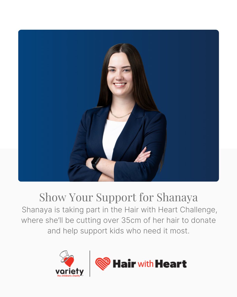 Making the chop for a great cause: our Claims Manager, Shanaya, is donating 35cm of her hair to <a href="/VarietyAU/">Variety Australia</a> to support kids who are sick, living with disability or facing disadvantage.

Support her fundraiser here: hairwithheart.variety.org.au/fundraisers/sh…