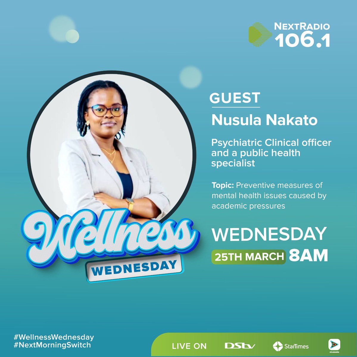 nextradio_ug's tweet image. What concerns you most about students' mental health today? 

Join Nusula Nakato live at 8AM as we discuss preventing mental health issues from academic pressures!

#WellnessWednesday #NextMorningSwitch #NextRadioUG