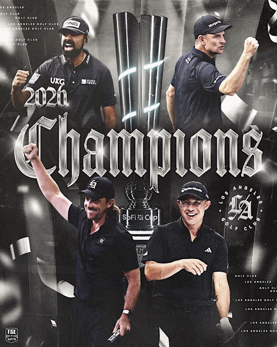 NUCLRGOLF's tweet photo. 🚨🏆✅ #CHAMPIONS — LAGC RAIN ON TIGER’S RETURN.  9-2 final to defeat Jupiter and win the SoFi Cup. https://t.co/VnkcTwXIUg