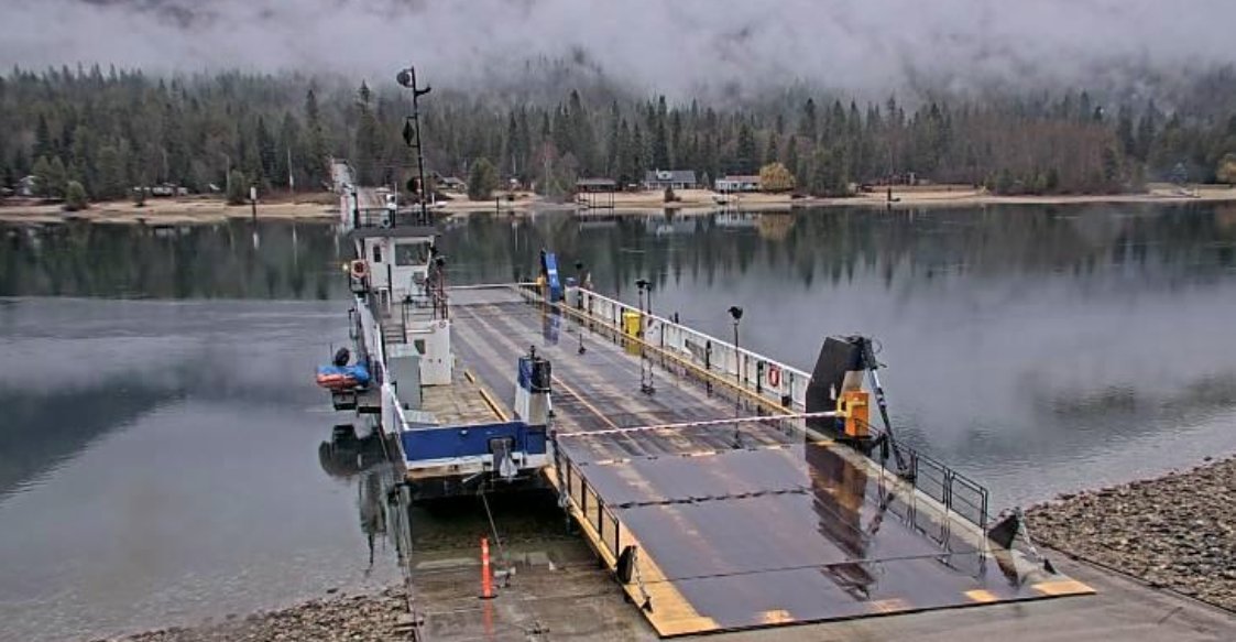 DriveBC's tweet image. ⛔️⛴️#HarropFerry - The ferry is currently out of service due to mechanical issues. #BCHwy3A #NelsonBC