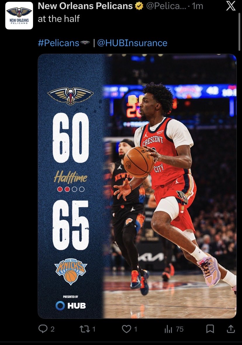 Bit49's tweet photo. @PelicansNBA @HUBInsurance We saw the post admin https://t.co/KK2ipm3WW6
