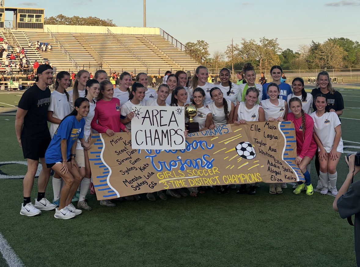 CoachCreek10's tweet photo. Congrats to @AndersonGSoccer on their 5-0 win tonight and becoming Area Champions. 3rd round bound, JOB NOT FINISHED. 
@AHSTrojansAISD @AISDAthletics @AustinISD 
#LoveToCompete
#WinTheDay https://t.co/a79qAVOpPr