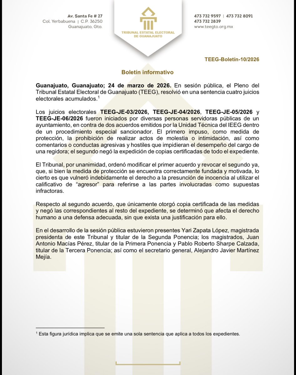 Tribunal Estatal Electoral de Guanajuato tweet media