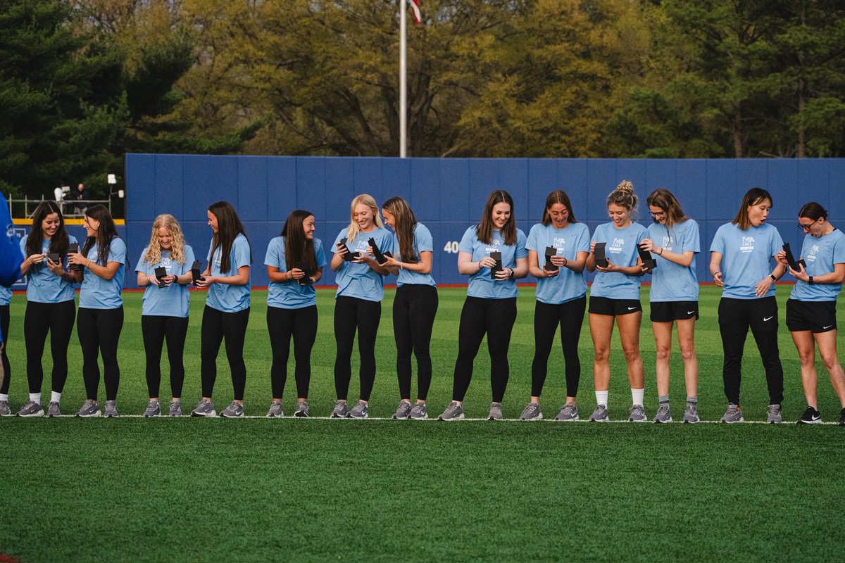 MemphisWSoccer's tweet photo. Another spring, another ring 💍 

Thanks to @MemphisBaseball for having us out for a mid-game ring ceremony ‼️ https://t.co/4UVEJNnxe7