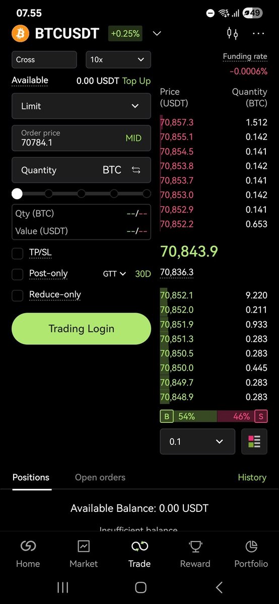 Bas_Basterx's tweet photo. I been trying the @grvt_io mobile app for a few days, and what stood out to me is how easy it feels to trade without extra friction. 

I deposited a small amount of USDT, and it showed up straight in my unified balance, so I could move right into opening a BTC perp position. 

The equity updates live, PnL is easy to check from the main screen, and that matters a lot when you just want a quick check during the day. 

Biometric login also makes it way more practical, especially when I’m outside. Charts load fast, orders execute cleanly, and nothing feels unnecessarily complicated. 

To me, this is the kind of app that feels worth opening daily, not just for farming. 

What matters more to you on mobile, speed or simplicity?