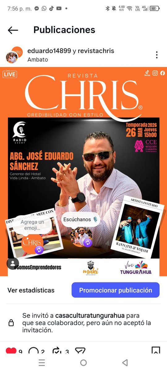#Temporada2026 <a href="/chrisrevista/">RevistaChris</a> 
Este ➡️ Jueves 26 de marzo 🗣️ 
#personalidades #emprendedores #artistas #noticias 
📶📡📻🔊📡📶 <a href="/chrisrevista/">RevistaChris</a> #RadioyTvCCENT