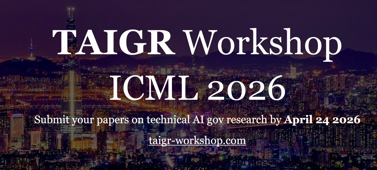 Technical AI Governance @ ICML 2026 tweet media