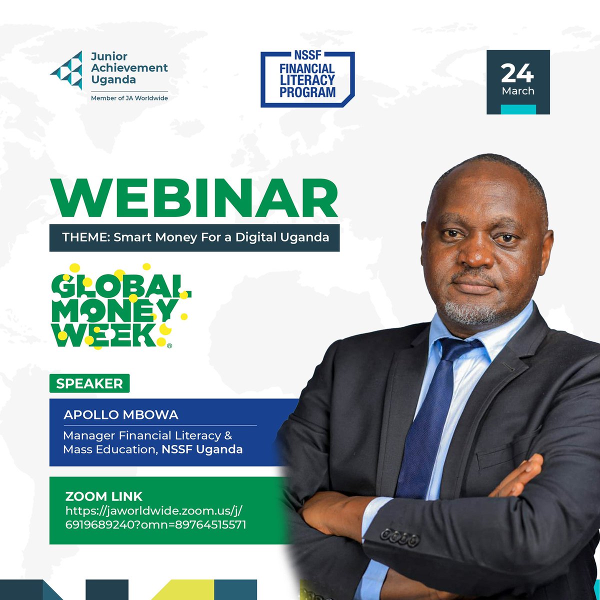 JA_Uganda's tweet photo. Thank you for joining our Smart Money for a Digital Uganda webinar! 
 Your engagement made it impactful.
Big thanks to our amazing speakers for the insights!
 Let’s keep making smarter money decisions
#SmartMoneytalks #DigitalUganda #FinancialLiteracy
@PrudentialUG  @nssfug @GlobalMoneyWeek