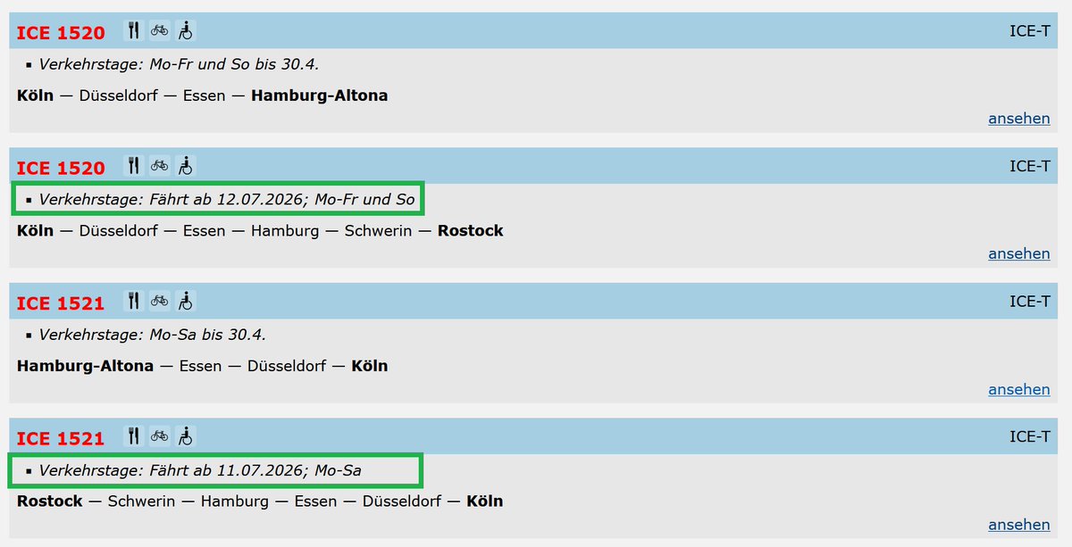 MarcusGrahnert's tweet image. Heute TV-Beitrag zu neuem (altem) ICE #Rostock-#Hamburg und zurück am Tagesrand.

Sicher auch ein wenig Wahlkampfgeschenk - mögen Mittel für #Bahn dafür woanders nicht gestrichen werden.

Zum Einsatz kommt ICE-T (7 Wagen) - und Durchbindung bis Köln! ⬇️

youtube.com/watch?v=_ww8LH…