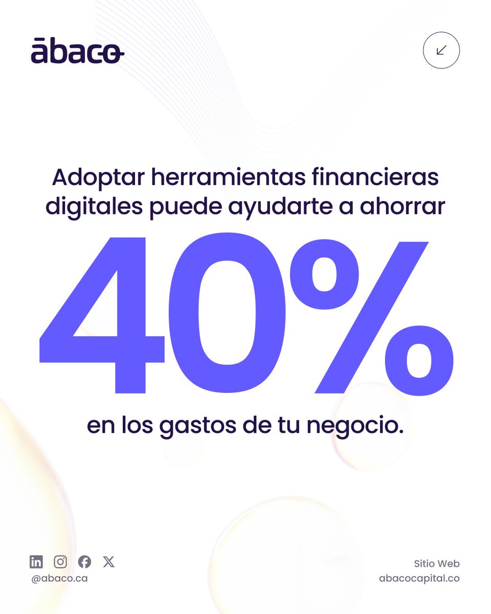 abacolatam's tweet photo. Adoptar herramientas financieras digitales está ayudando a muchos negocios a ahorrar y tener mayor control de su dinero. 

Con la plataforma digital de Ábaco, puedes adelantar el pago de tus ventas a 30, 60 o 90 días, recibir tu dinero en tu cuenta sin moverte de lugar y llevar el control de todas tus facturas en un solo lugar.