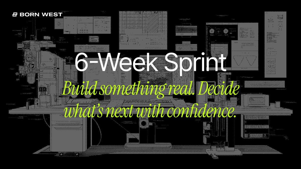 bornwestinc's tweet photo. In 6 weeks our clients receive a completely functional prototype. Real software you can test, show, and build on. Learn more: https://t.co/T6MdW8czjb https://t.co/gVud5zHLX6