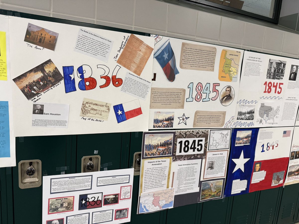 Check out these timeline projects that our North SS students completed! <a href="/RNJHMrPardo/">Richard Pardo</a> Great way to summarize and visualize big events in our history! <a href="/IamBranum/">Tabitha Branum</a> <a href="/kristinleeper9/">Kristin Leeper, Ed. D</a>