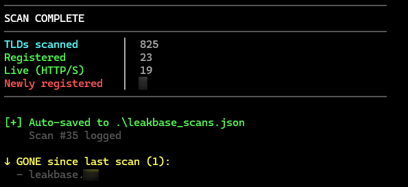 DarkWebInformer's tweet photo. This internal script I've been using to find different domains that were just registered. I'm getting closer to releasing it on GitHub... it's fairly simple and brings back results very quick.

It is a Python script that scans a base domain across 800+ TLDs to enumerate registered variants. It pulls DNS, WHOIS, TLS and HTTP data with exporting to different formats.

Likely a week or so away.