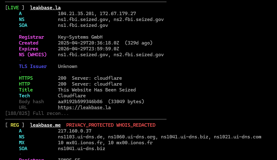 DarkWebInformer's tweet photo. This internal script I've been using to find different domains that were just registered. I'm getting closer to releasing it on GitHub... it's fairly simple and brings back results very quick.

It is a Python script that scans a base domain across 800+ TLDs to enumerate registered variants. It pulls DNS, WHOIS, TLS and HTTP data with exporting to different formats.

Likely a week or so away.
