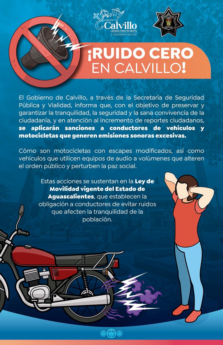 Con el objetivo de preservar y garantizar la tranquilidad, la seguridad y la sana convivencia de la ciudadanía, se aplicarán sanciones a conductores de vehículos y motocicletas que generen emisiones sonoras excesivas.