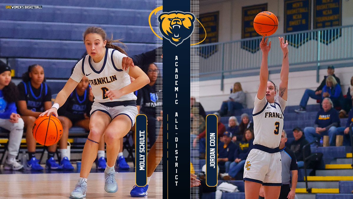 FCGrizAthletics's tweet photo. Congratulations to Griz women's basketball guards Jordan Coon and Molly Schulte on being named to the CSC Academic All-District team! Both players boast GPAs above 3.9! Jordan is a finalist for Academic All-America honors as well! https://t.co/yZNUWcXl6u